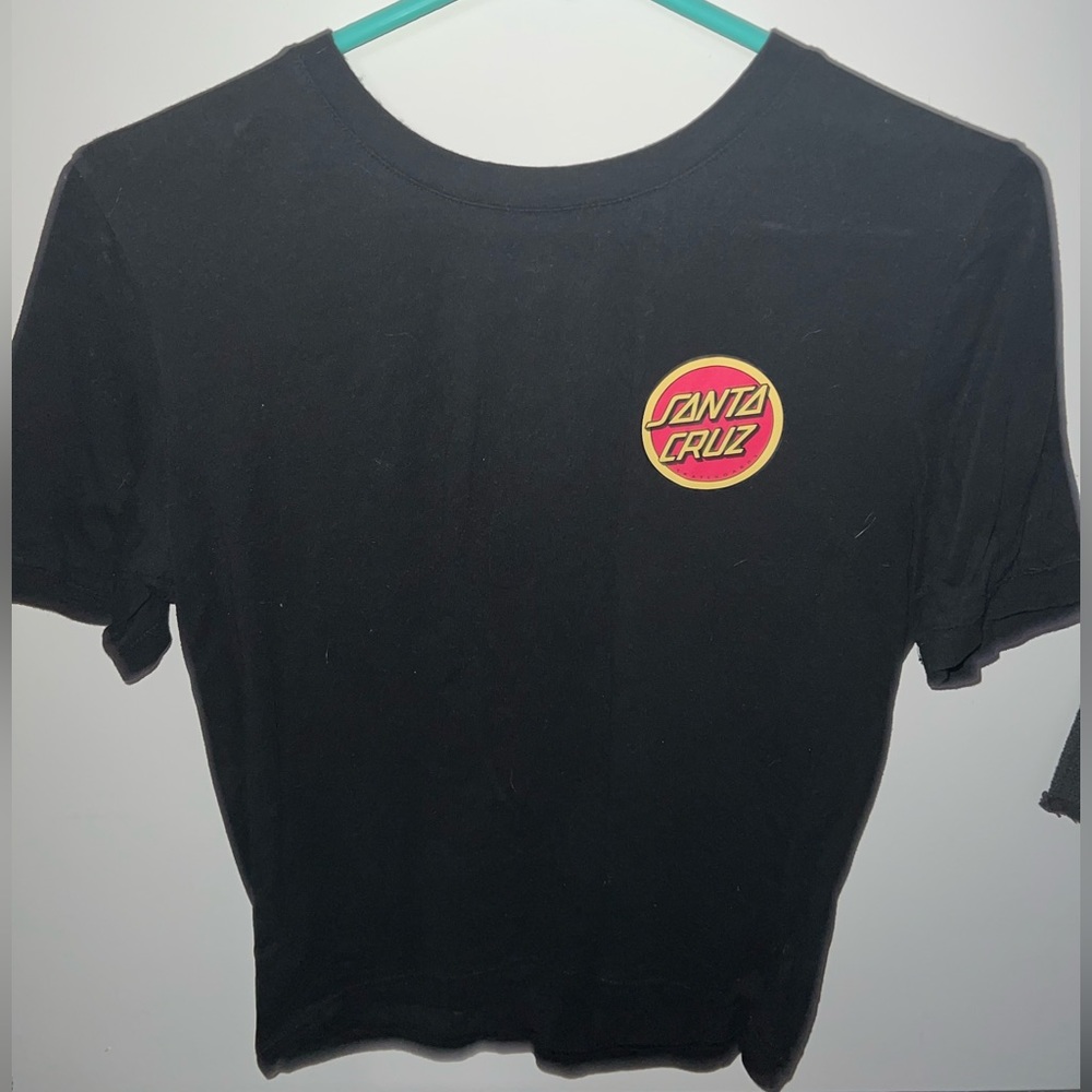 Black Cropped Santa Cruz Tshirt